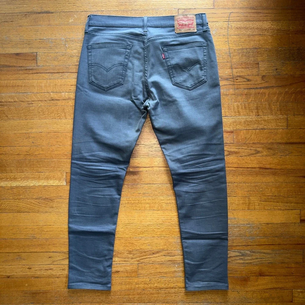 Levis 511 Slim Fit Jeans Mens 34x34 Charcoal Gray Dark Slate Denim Pants